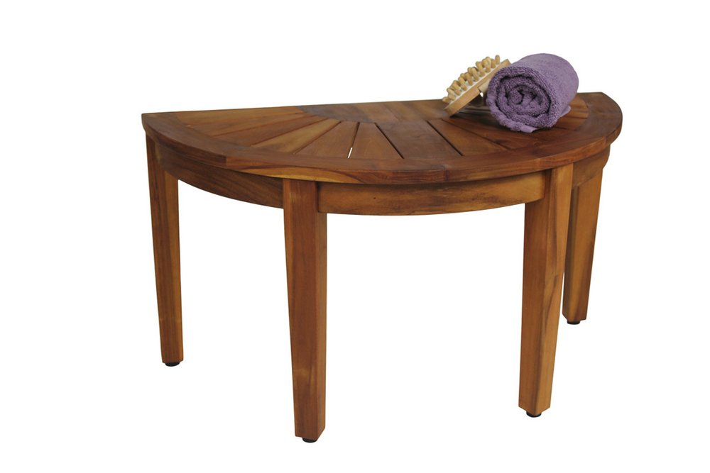 18" X 32" Brown Teak Rectangular Shower Bench