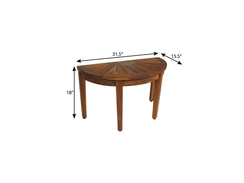 18" X 32" Brown Teak Rectangular Shower Bench