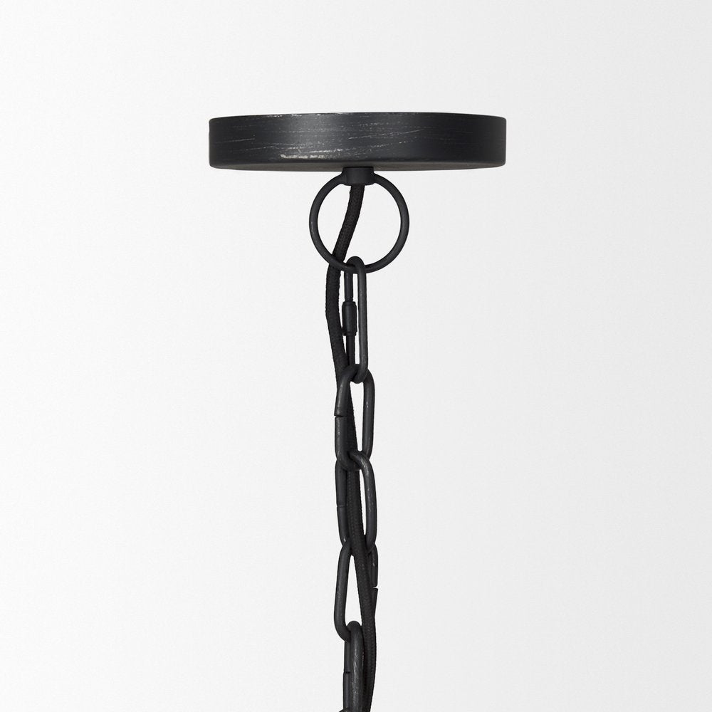 Black Metal Single Ceiling Light With Black Shades