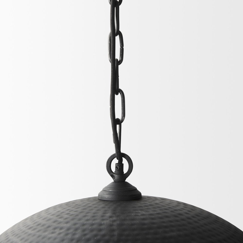 Black Metal Single Ceiling Light With Black Shades