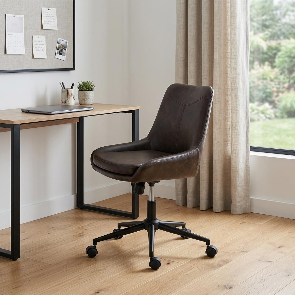 Black Adjustable Height Swivel Rolling Office Chair