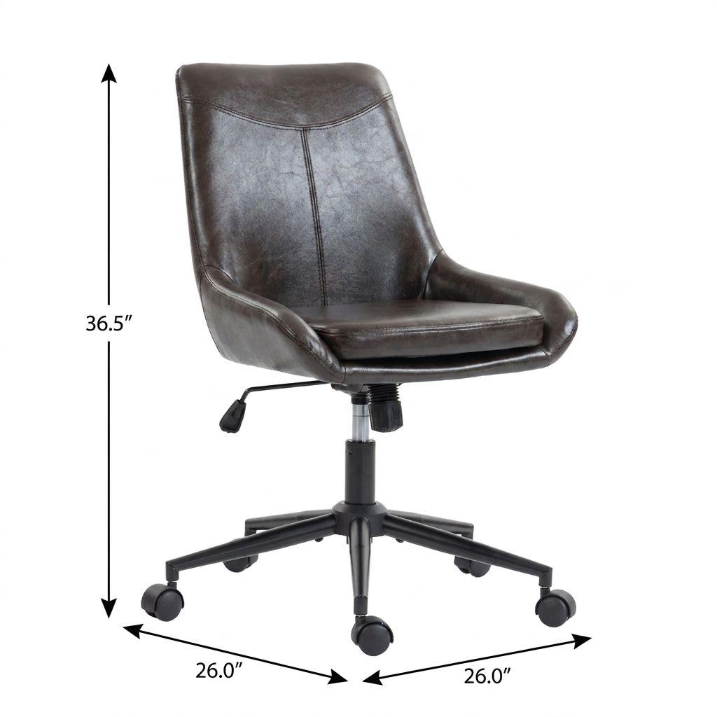 Black Adjustable Height Swivel Rolling Office Chair