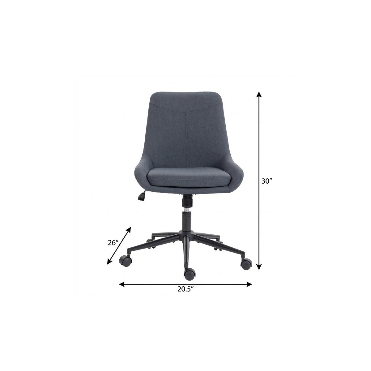 Dark Gray And Black Adjustable Height Swivel Rolling Office Chair