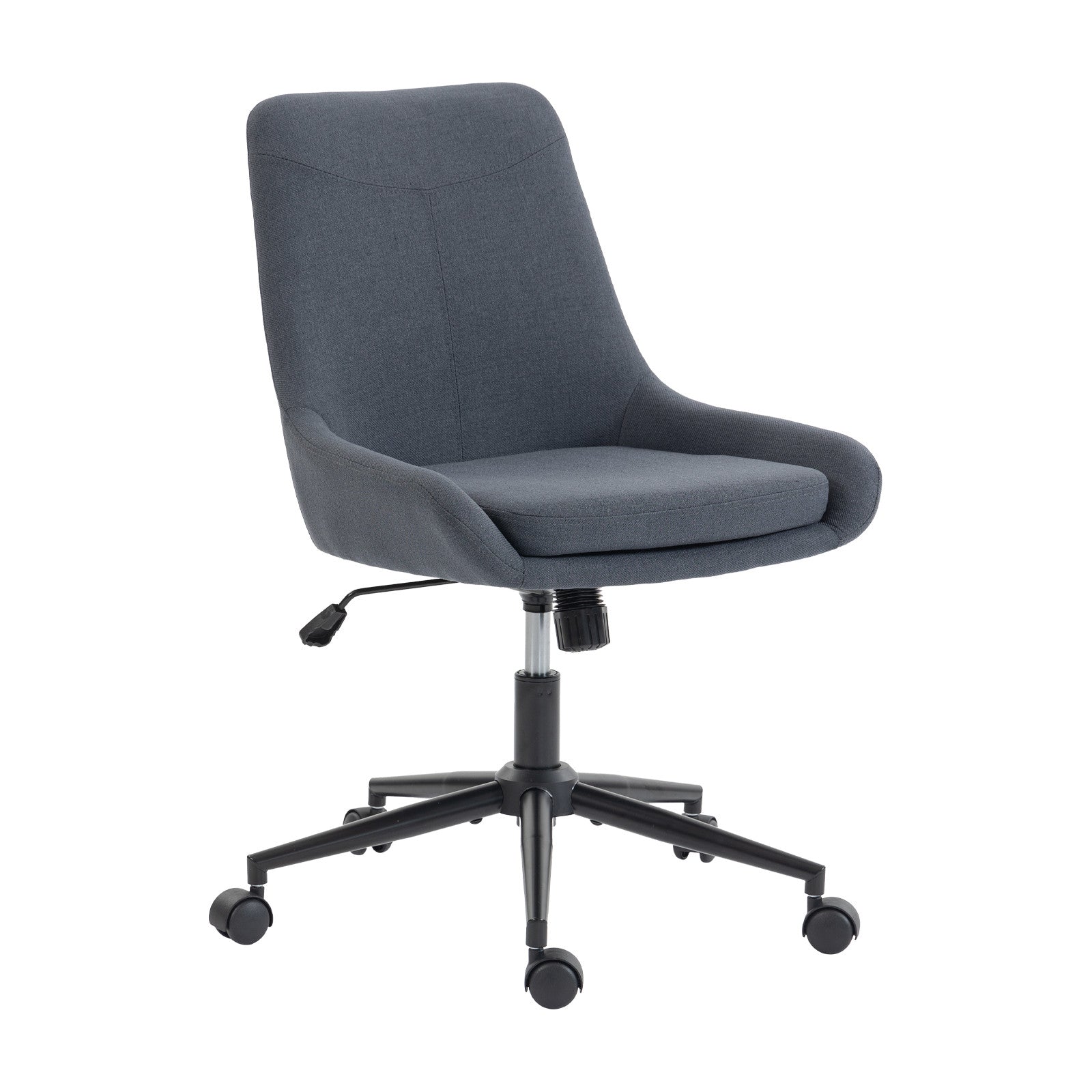 Dark Gray And Black Adjustable Height Swivel Rolling Office Chair