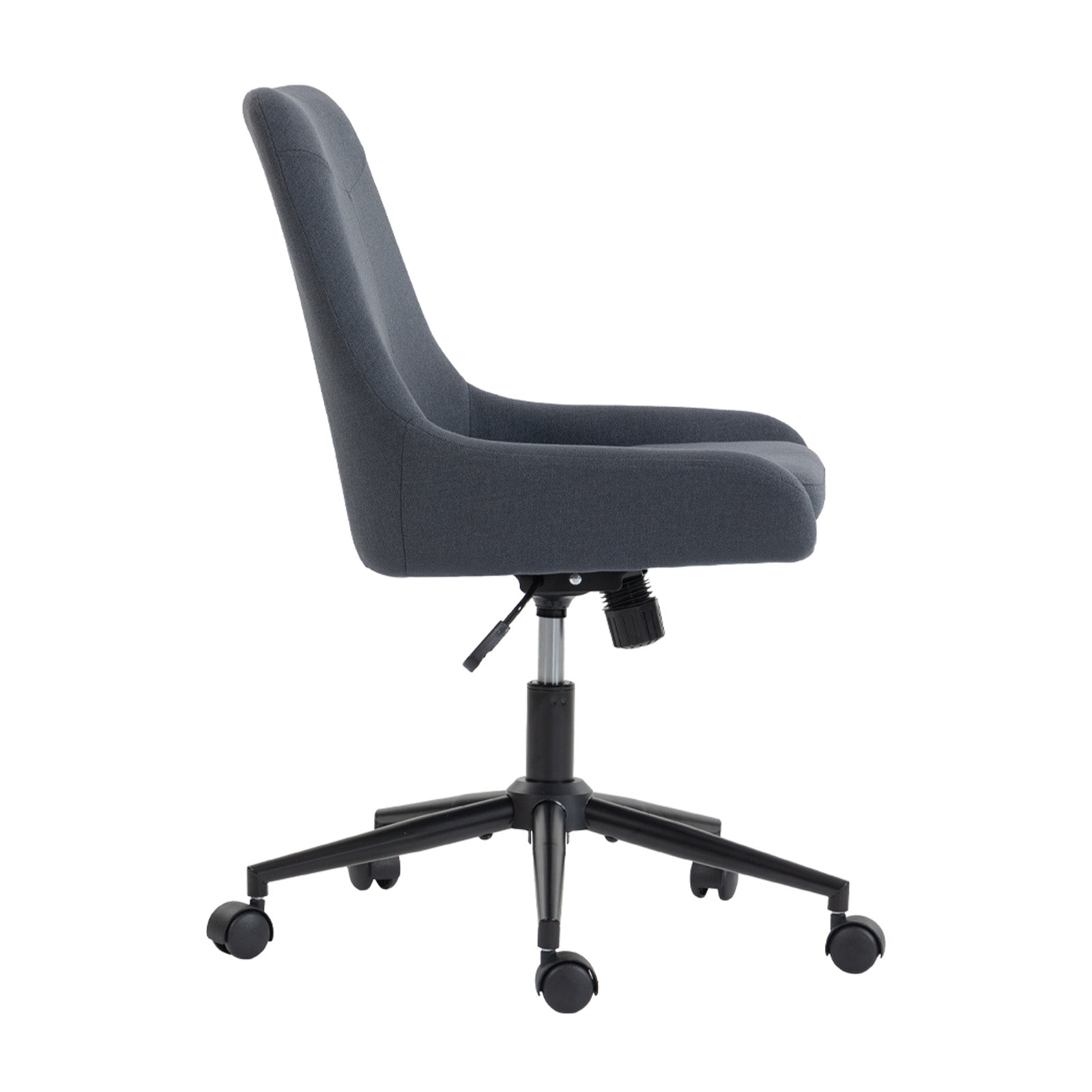 Dark Gray And Black Adjustable Height Swivel Rolling Office Chair