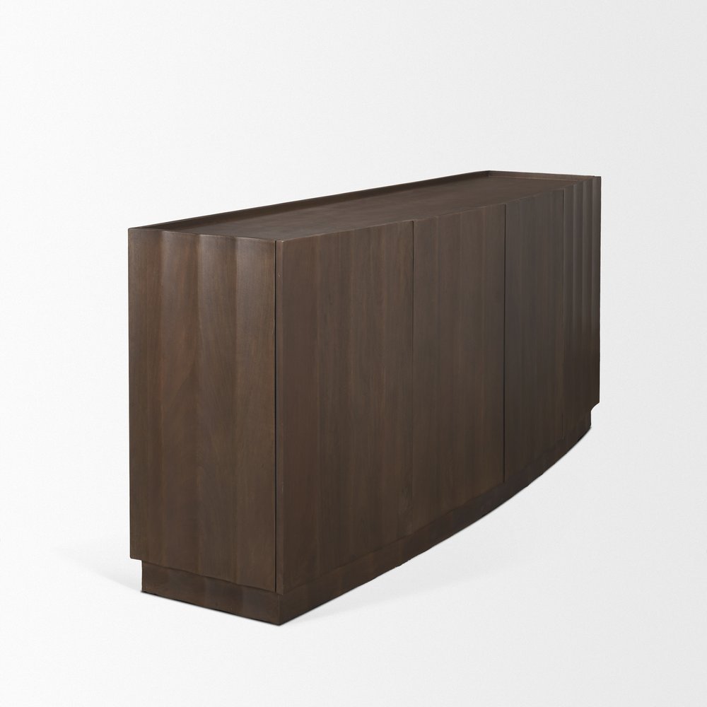 72" Brown Solid Wood Sideboard With Four Doors