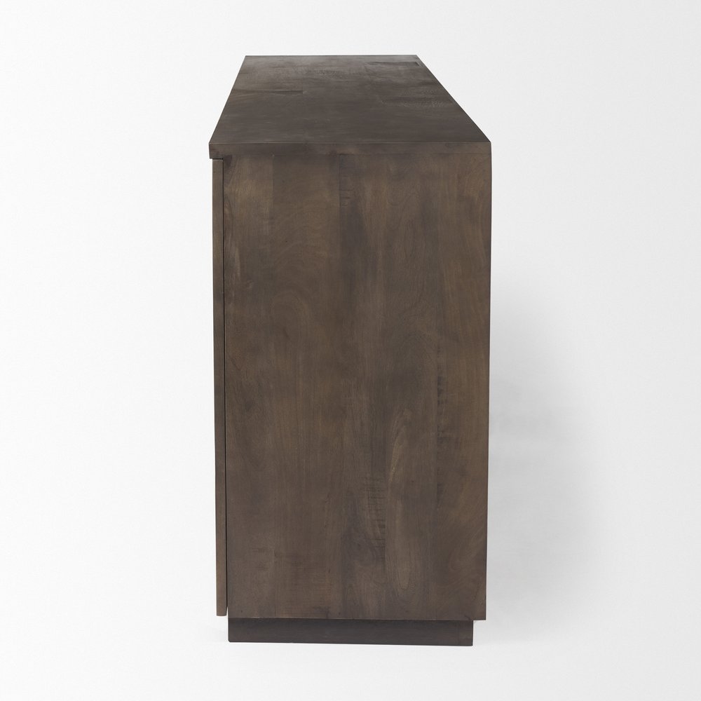 82" Brown Solid Wood Sideboard With Four Doors