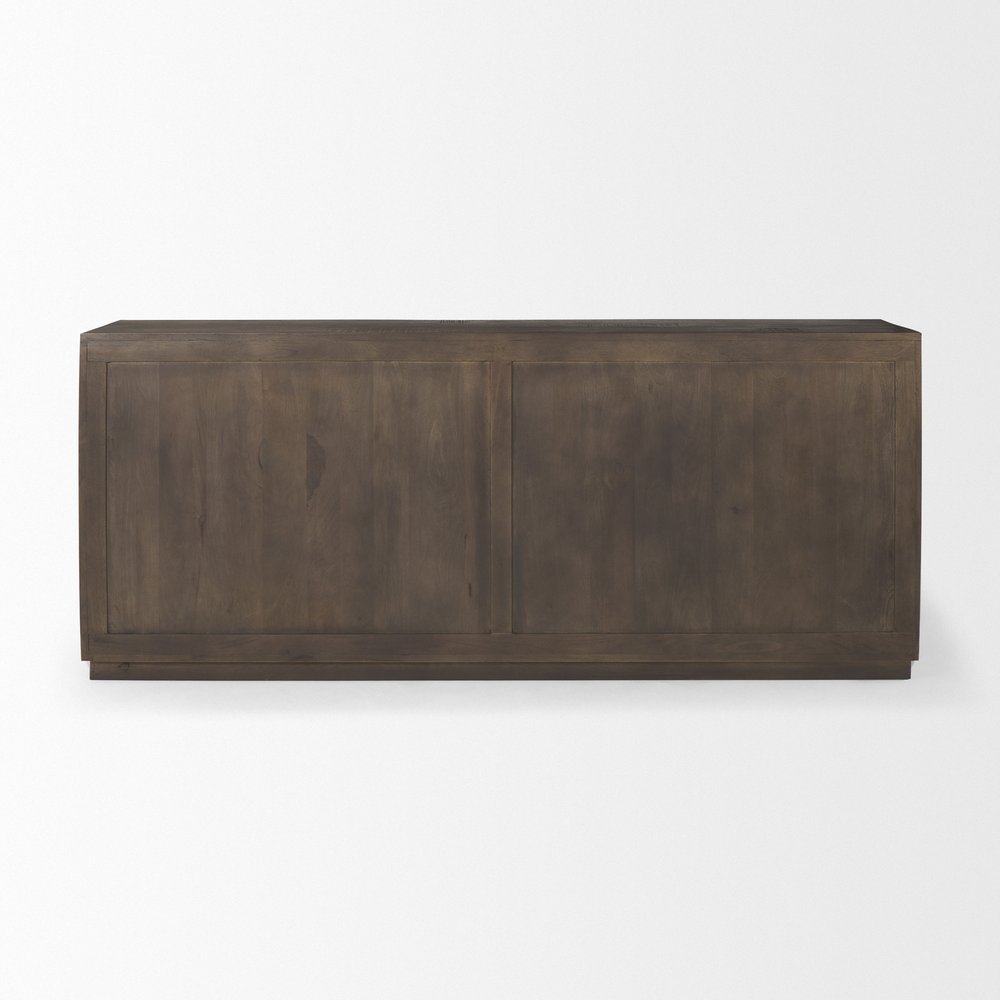 82" Brown Solid Wood Sideboard With Four Doors