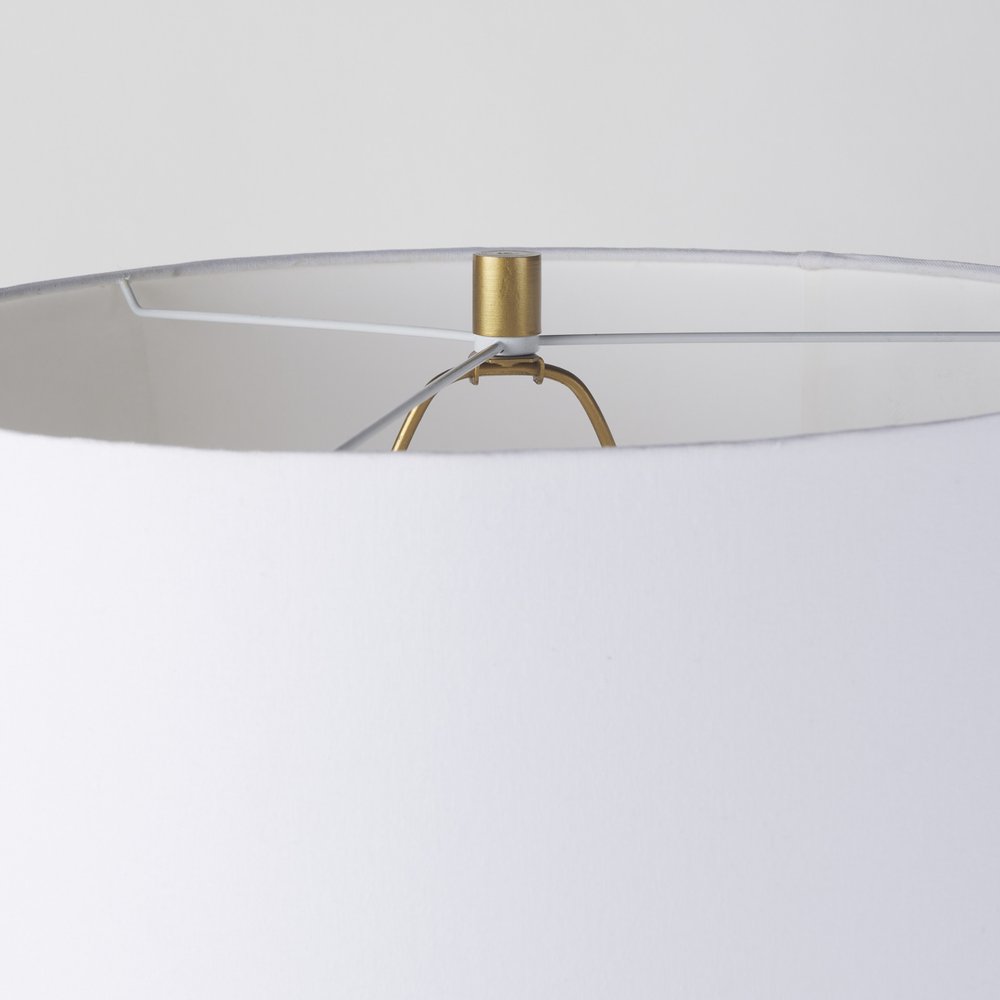 30" Gold Novelty Table Lamp With Drum Shade