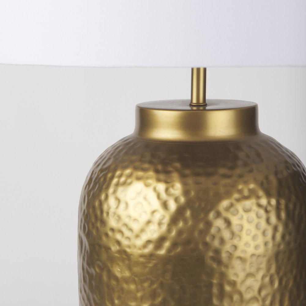 30" Gold Novelty Table Lamp With Drum Shade
