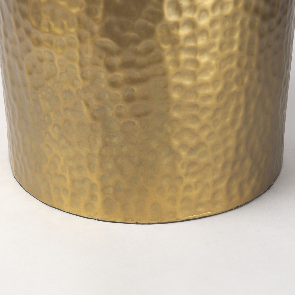 30" Gold Novelty Table Lamp With Drum Shade