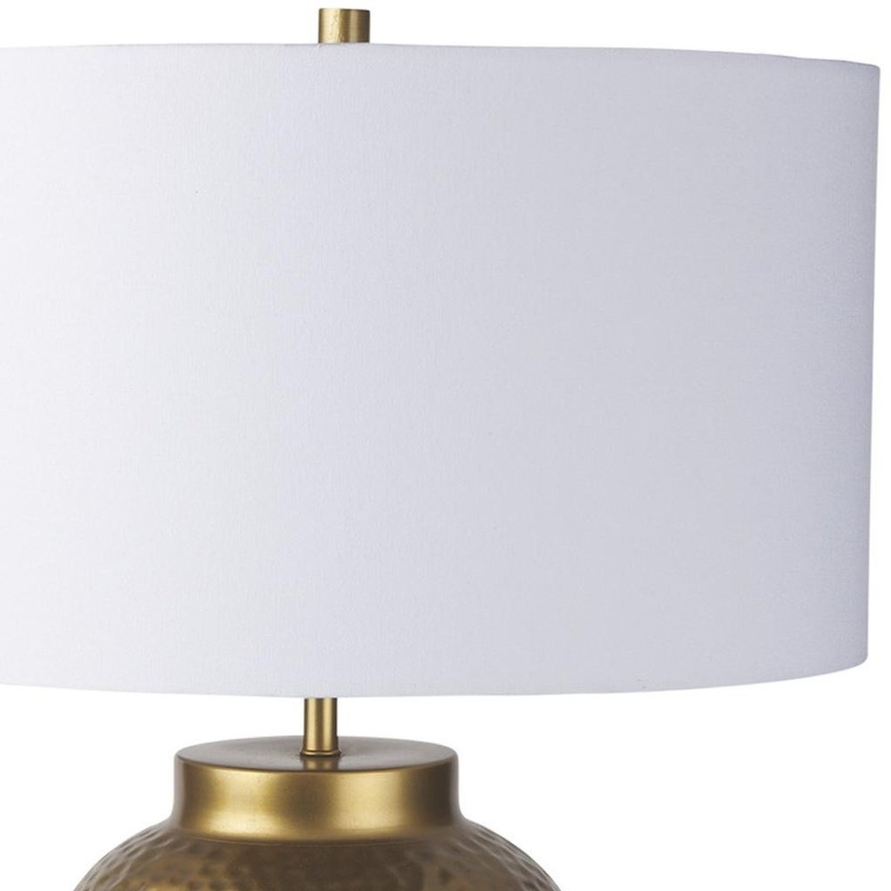30" Gold Novelty Table Lamp With Drum Shade