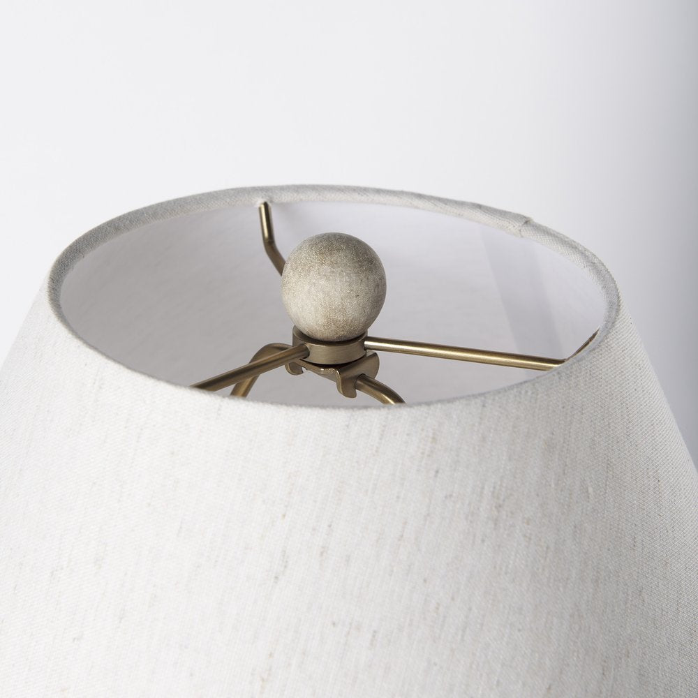 25" Tan Novelty Table Lamp With Bell Shade