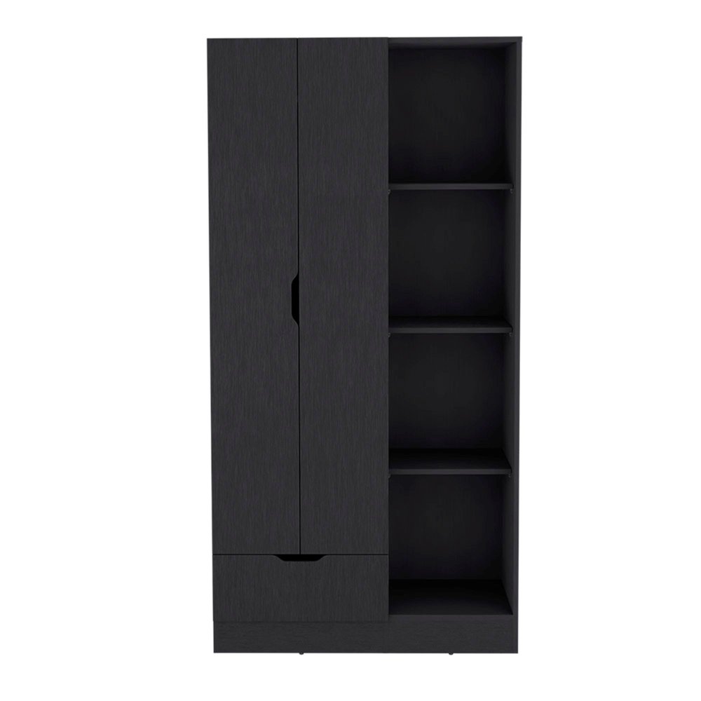 19" Black Wood Corner Accent Chest