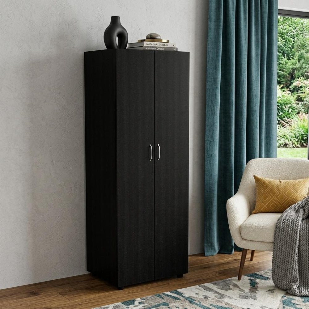 19" Black Wood Corner Accent Chest