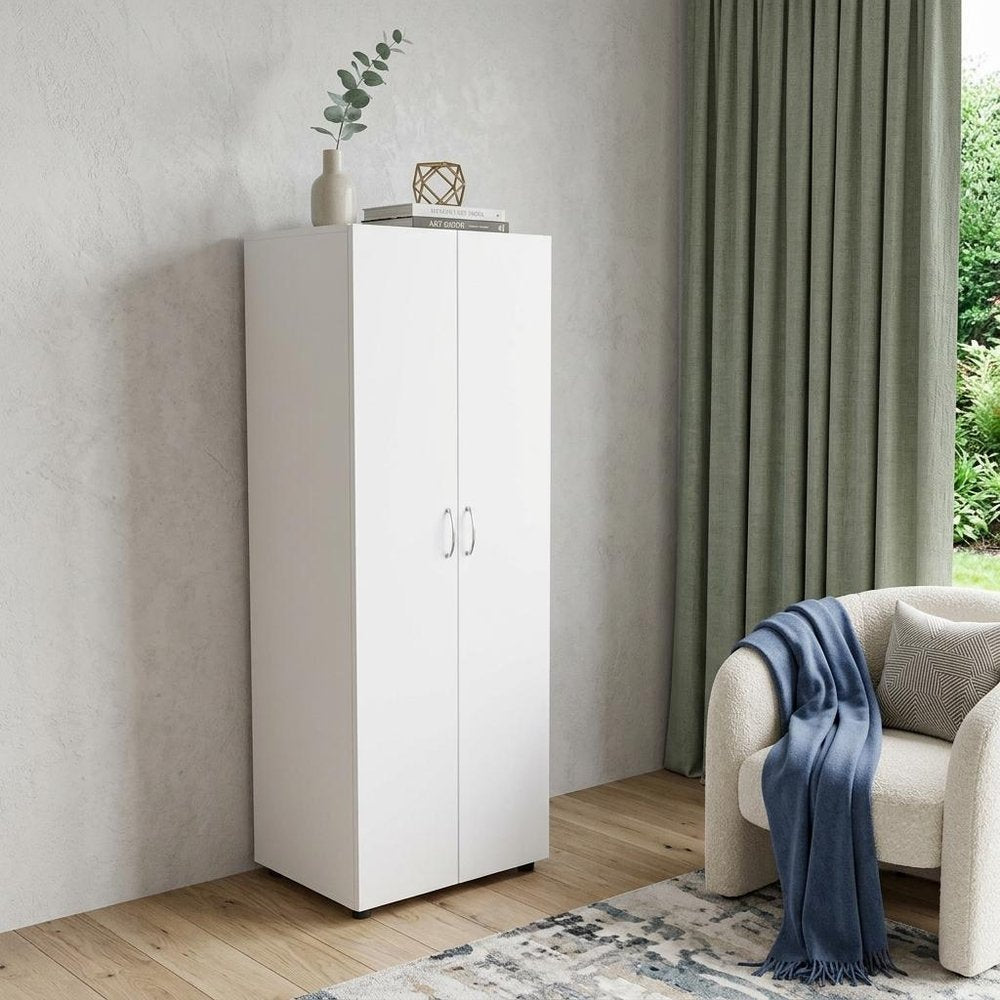 19" White Wood Corner Accent Chest