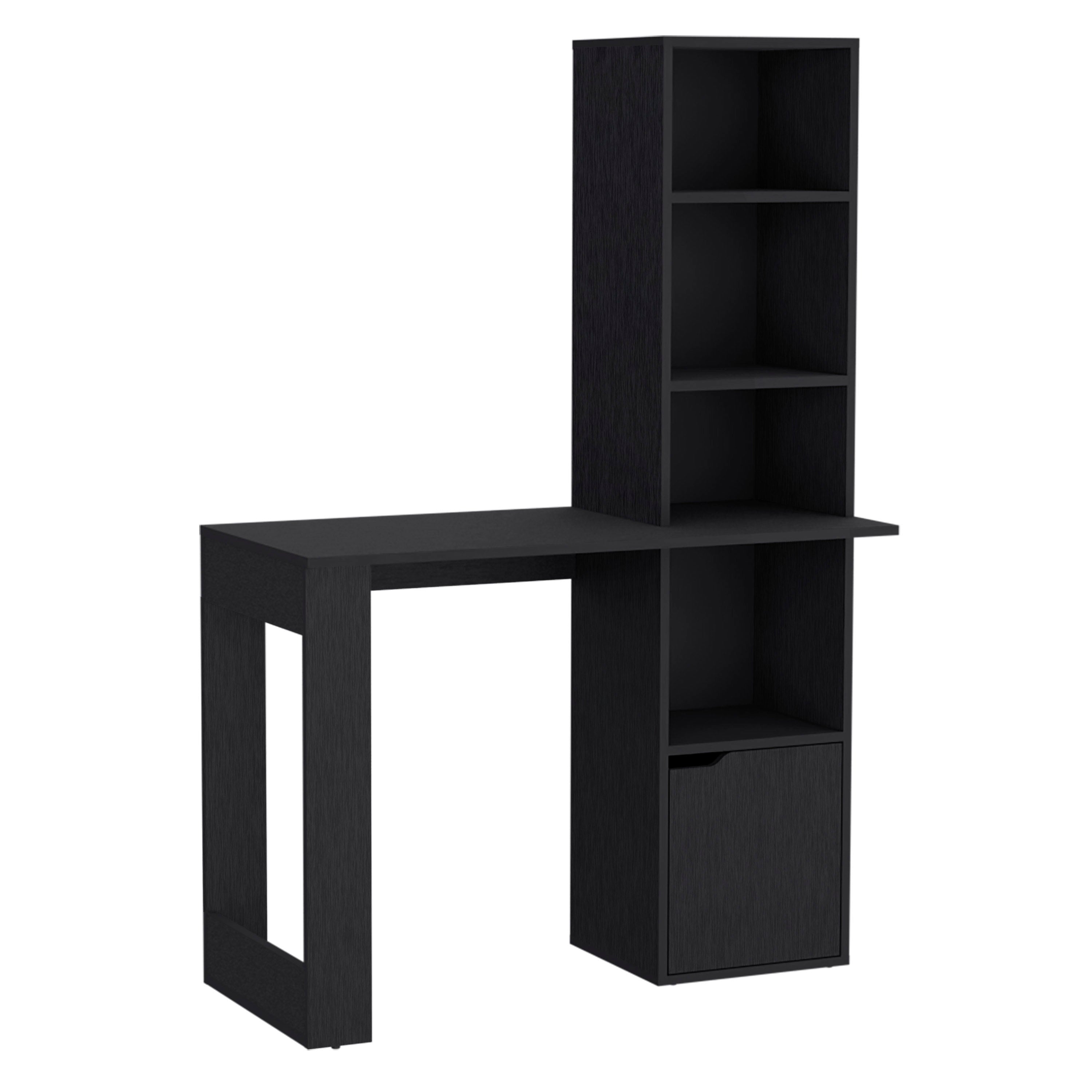 39" Black Wood Pedestal Computer Desk