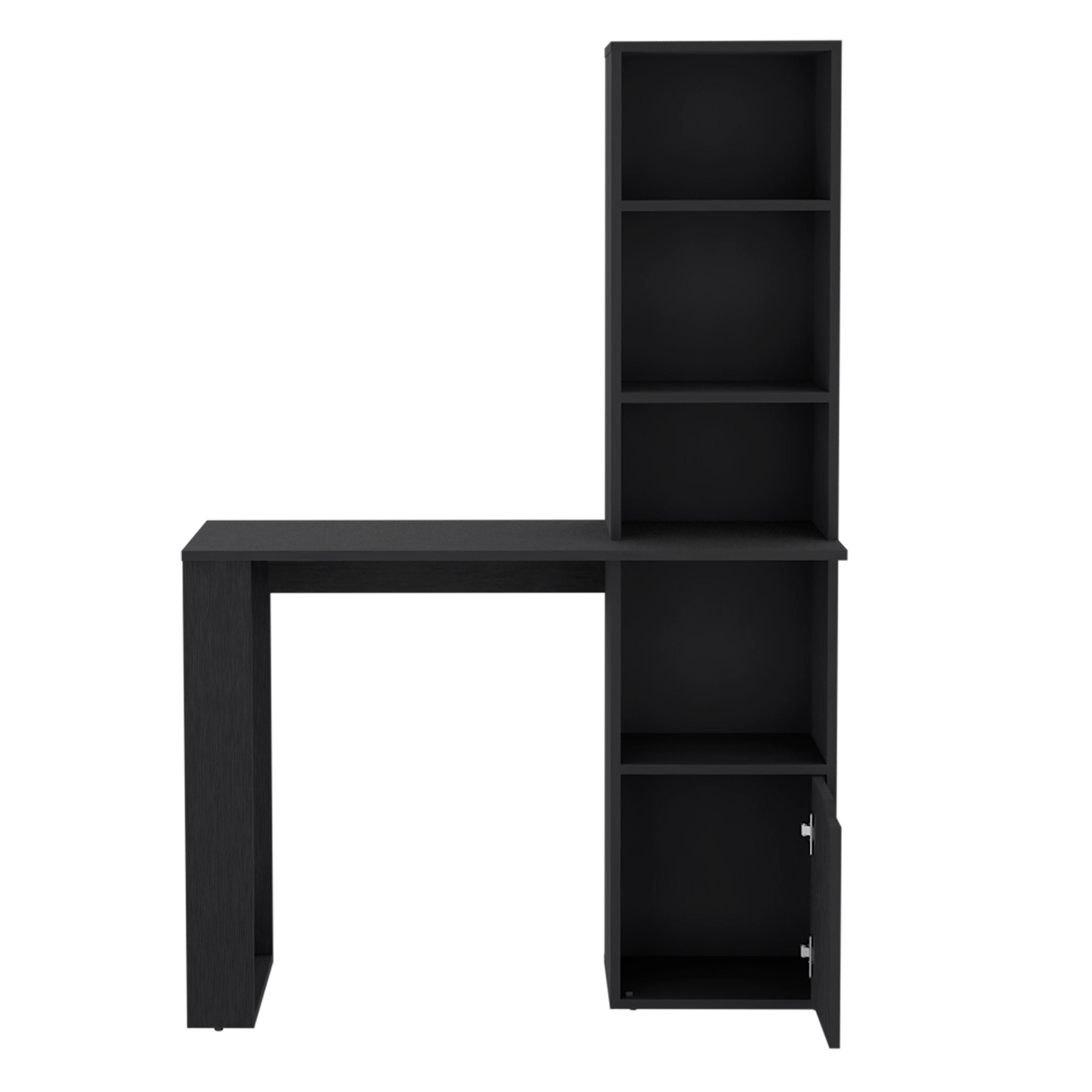 39" Black Wood Pedestal Computer Desk