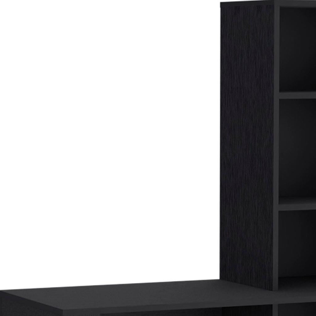 39" Black Wood Pedestal Computer Desk