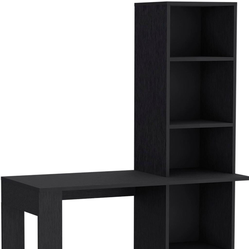 39" Black Wood Pedestal Computer Desk