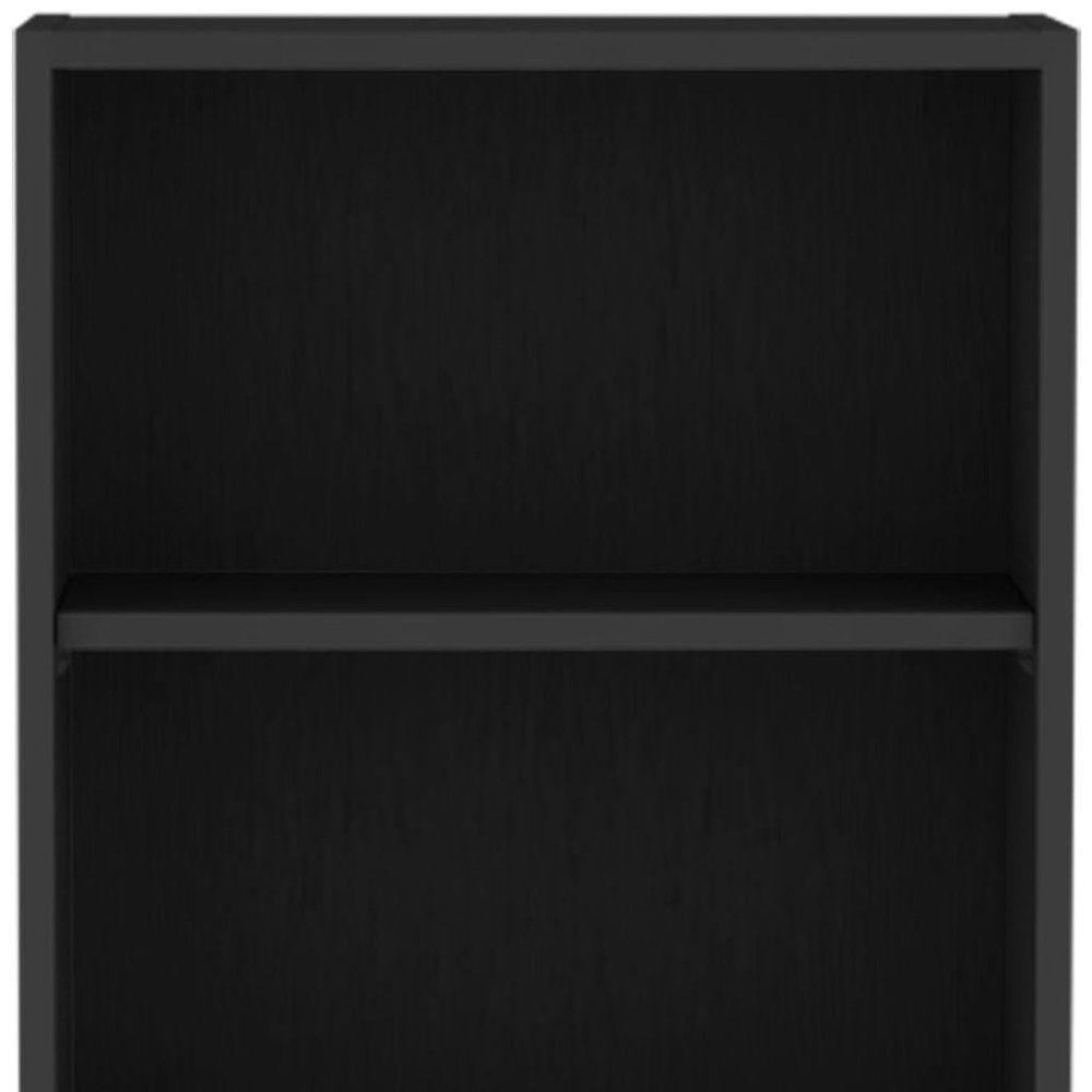 21" Black Wood Wall Mounted China Cabinet