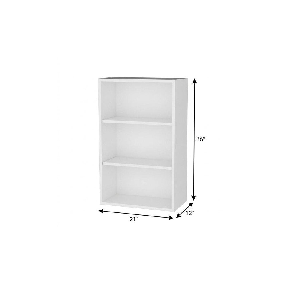21" White Wood Wall Mounted China Cabinet