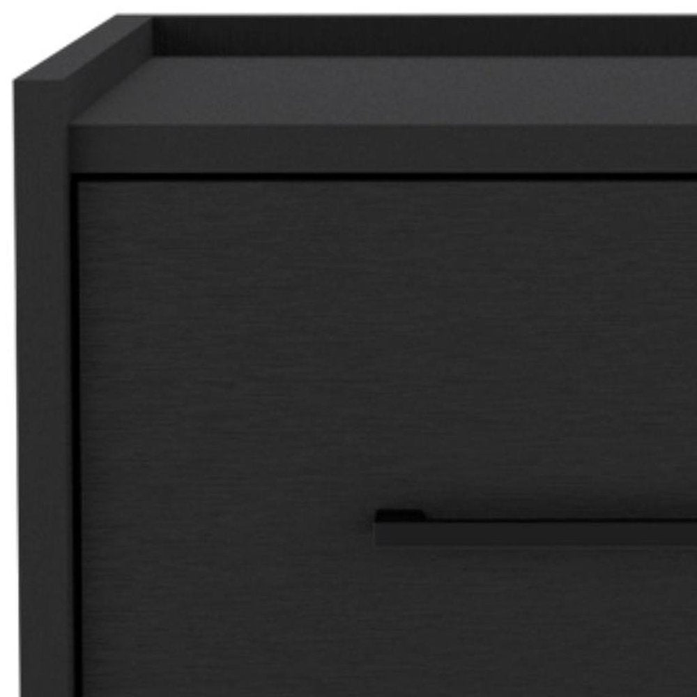 14" White Wood One Drawer Floating Nightstand