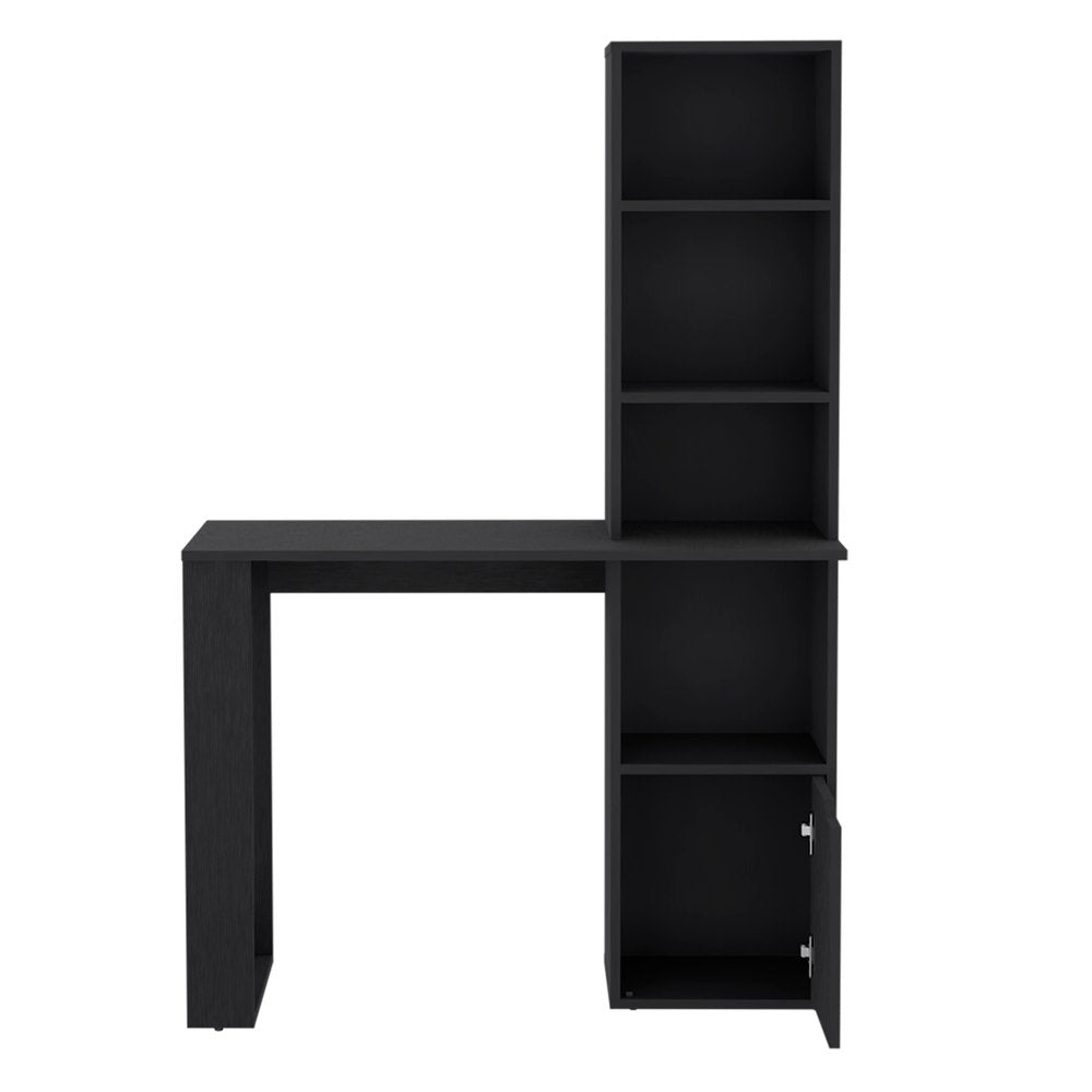 39" White Wood Pedestal Computer Desk With Hutch
