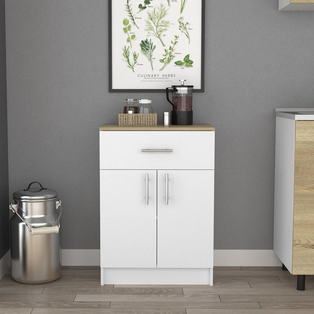 34" White Wood Two Door Pantry Or Storage Closet