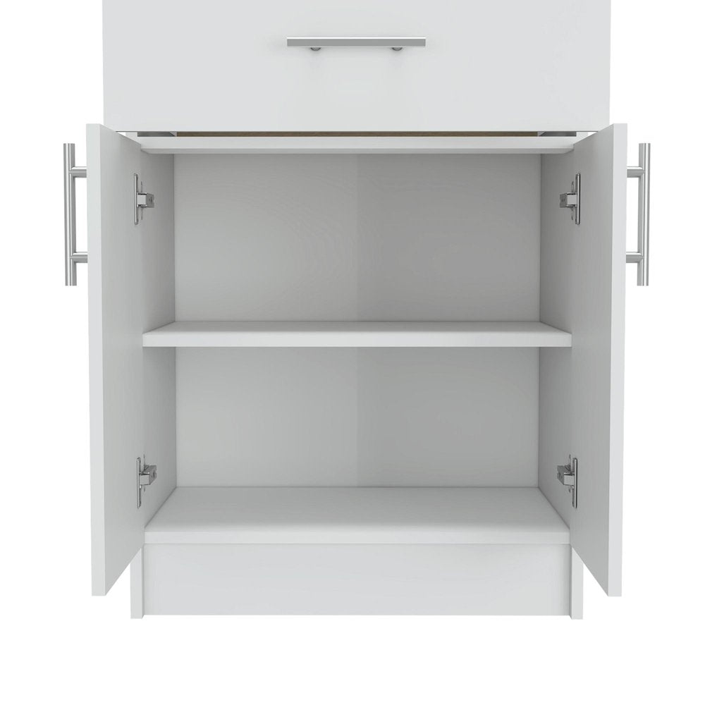 34" White Wood Two Door Pantry Or Storage Closet