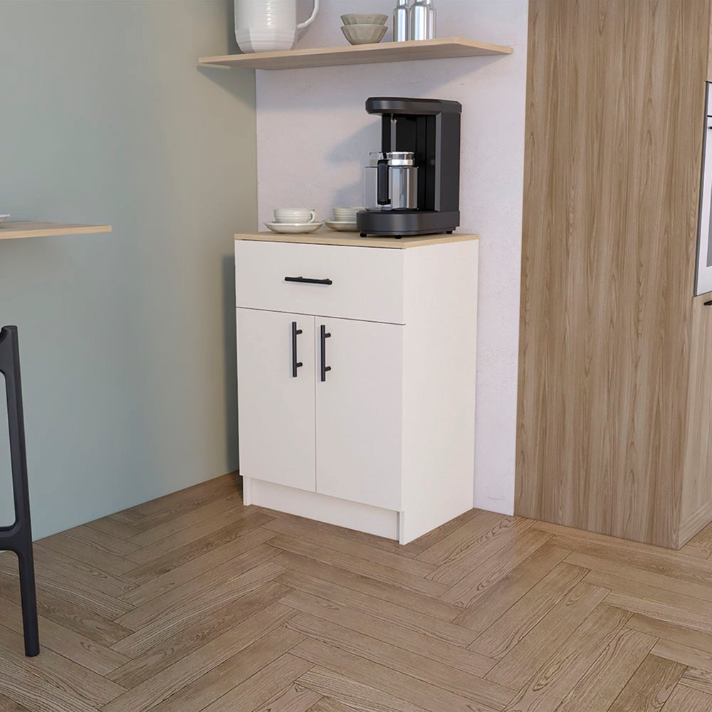 34" White Wood Two Door Pantry Or Storage Closet