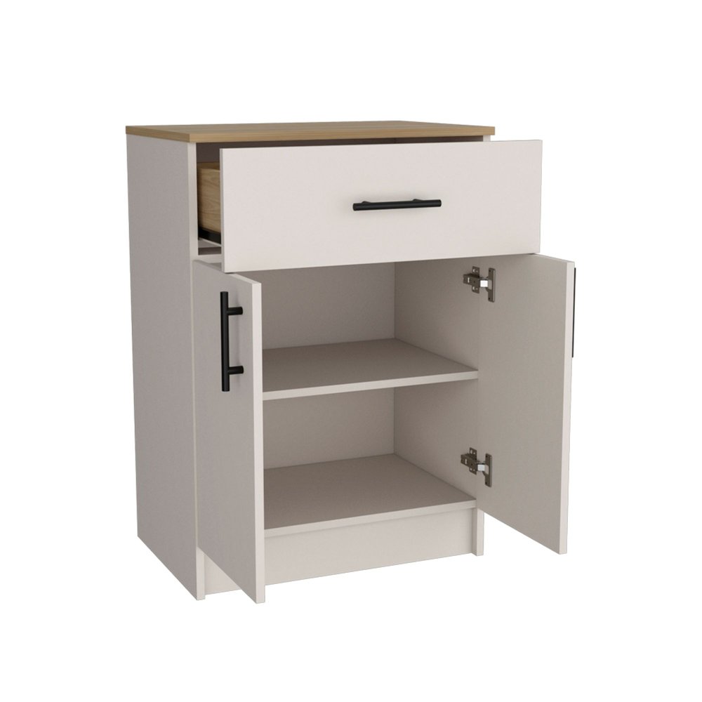 34" White Wood Two Door Pantry Or Storage Closet