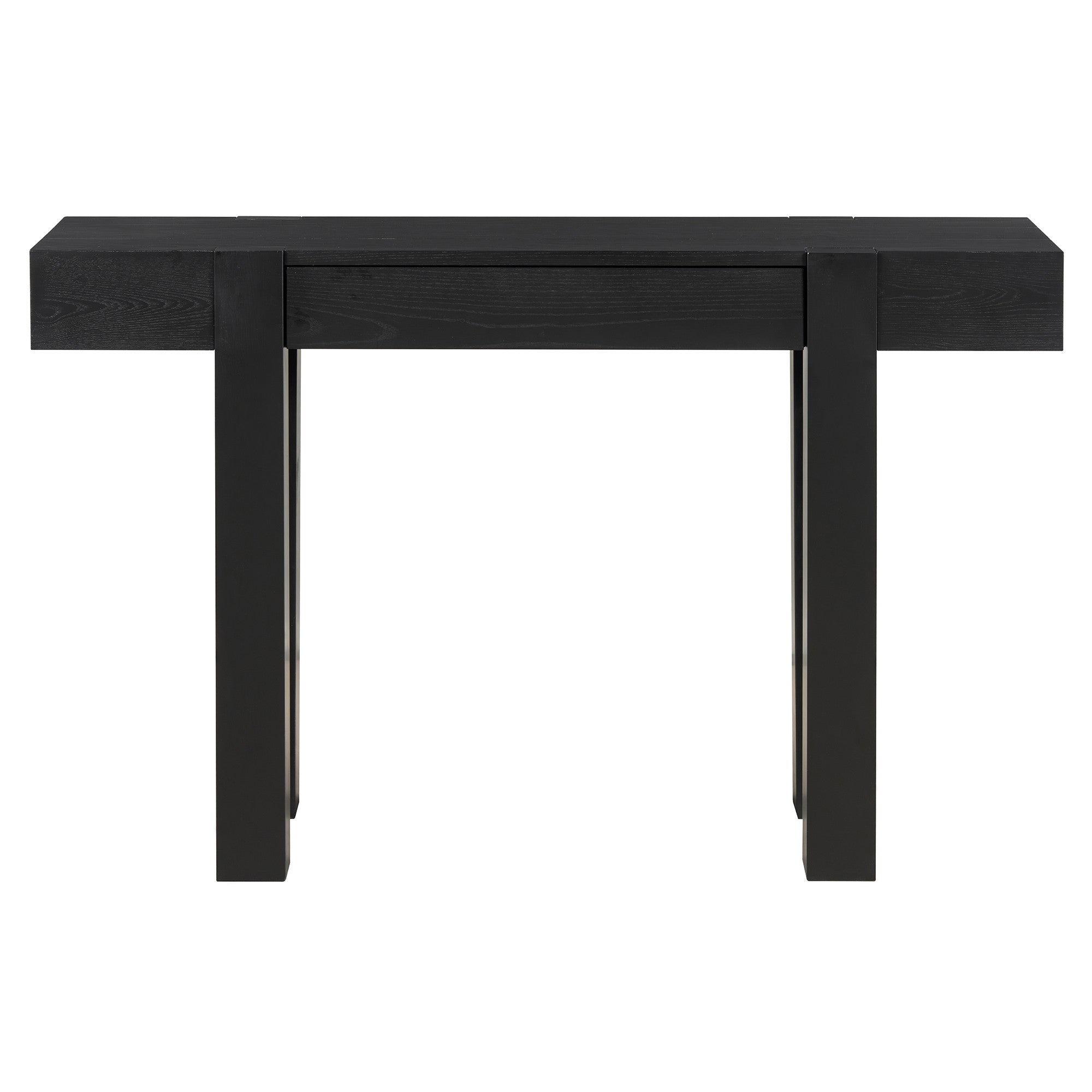 47" Black Wood Console Table With USB And Drawer