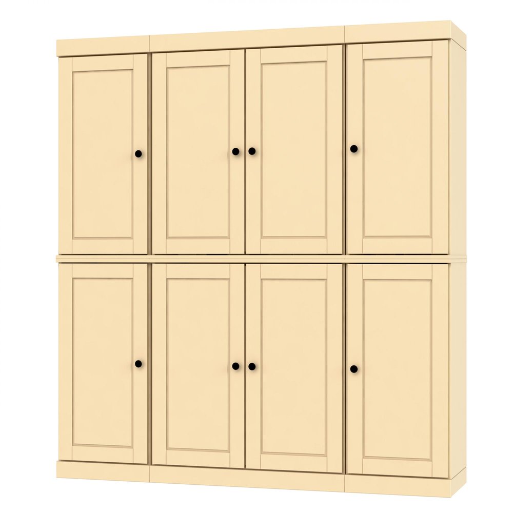 72" Yellow Solid Wood 8 Two Drawer Pantry Or Storage Closet