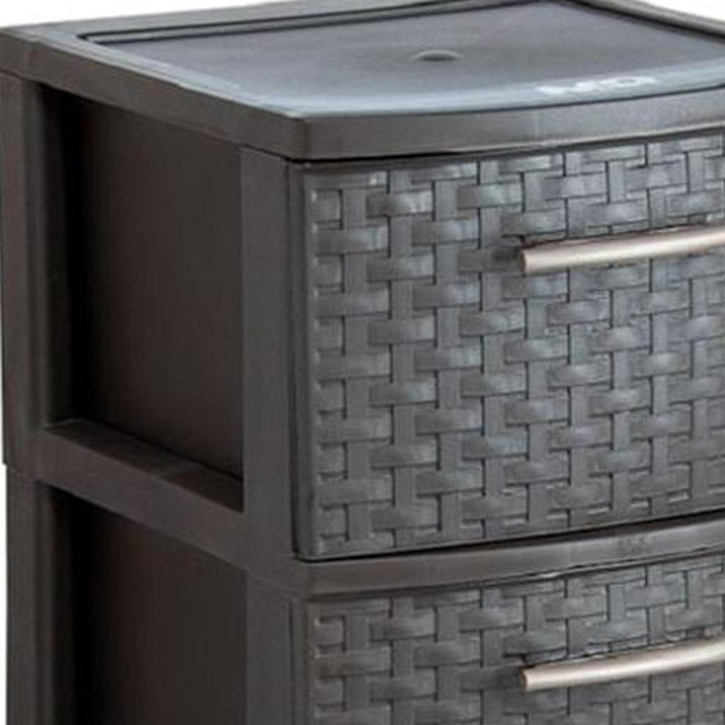 13" Espresso Heavy Duty Plastic Four Drawer Storage Cabinet