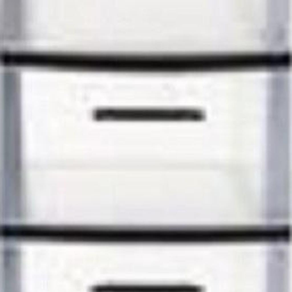 13" Black And Clear Heavy Duty Plastic Five Drawer Storage Cabinet