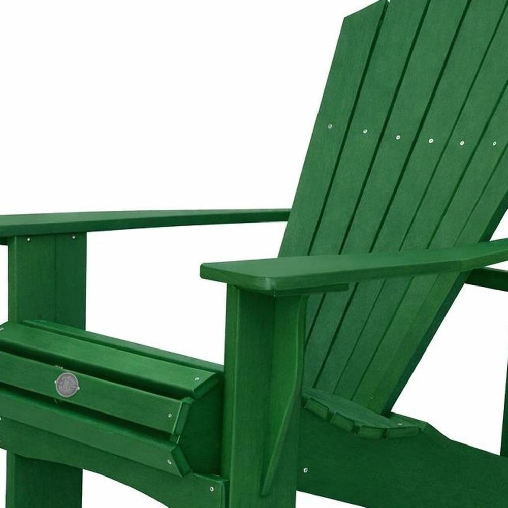 24" Black Heavy Duty Plastic Outdoor Adirondack Chair