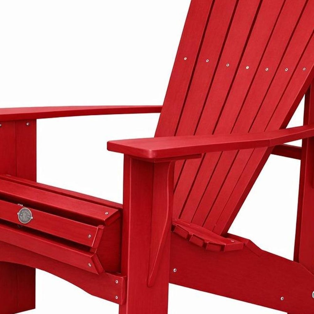 24" Black Heavy Duty Plastic Outdoor Adirondack Chair