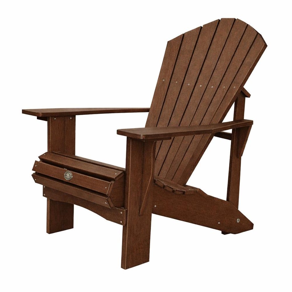 24" Black Heavy Duty Plastic Outdoor Adirondack Chair