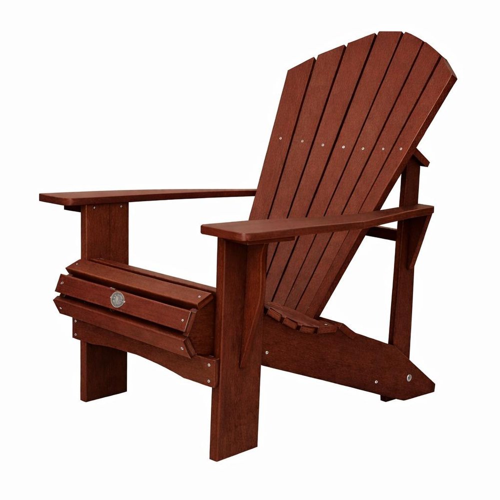 24" Black Heavy Duty Plastic Outdoor Adirondack Chair
