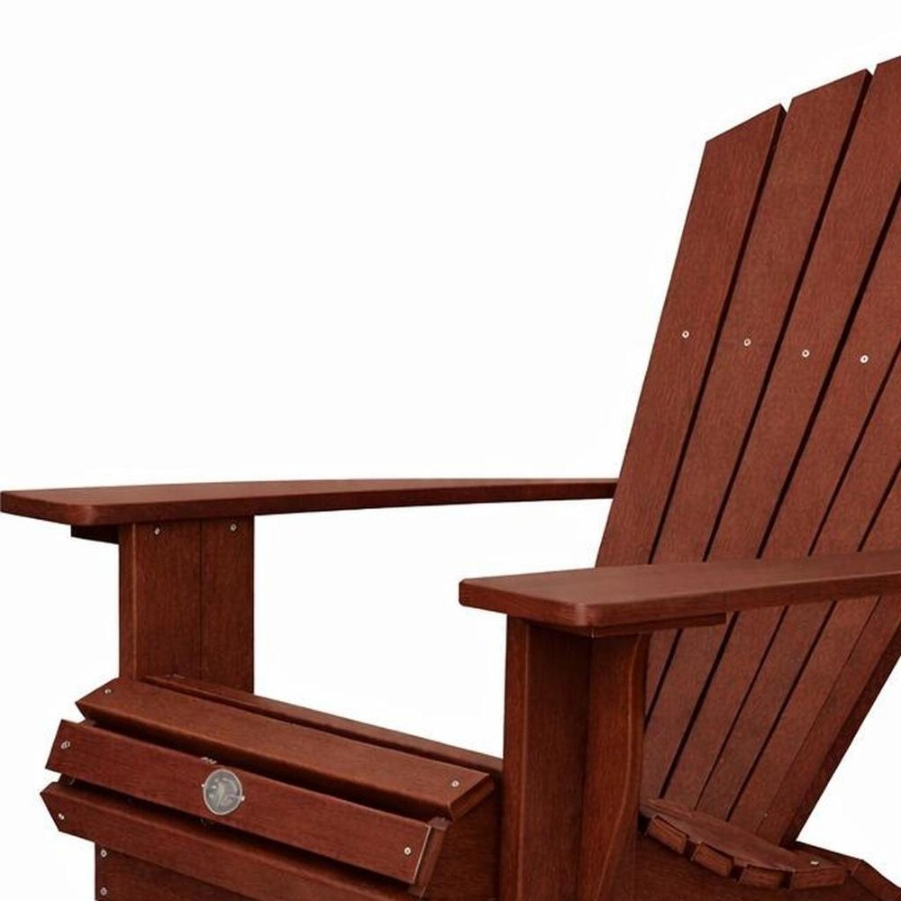 24" Black Heavy Duty Plastic Outdoor Adirondack Chair