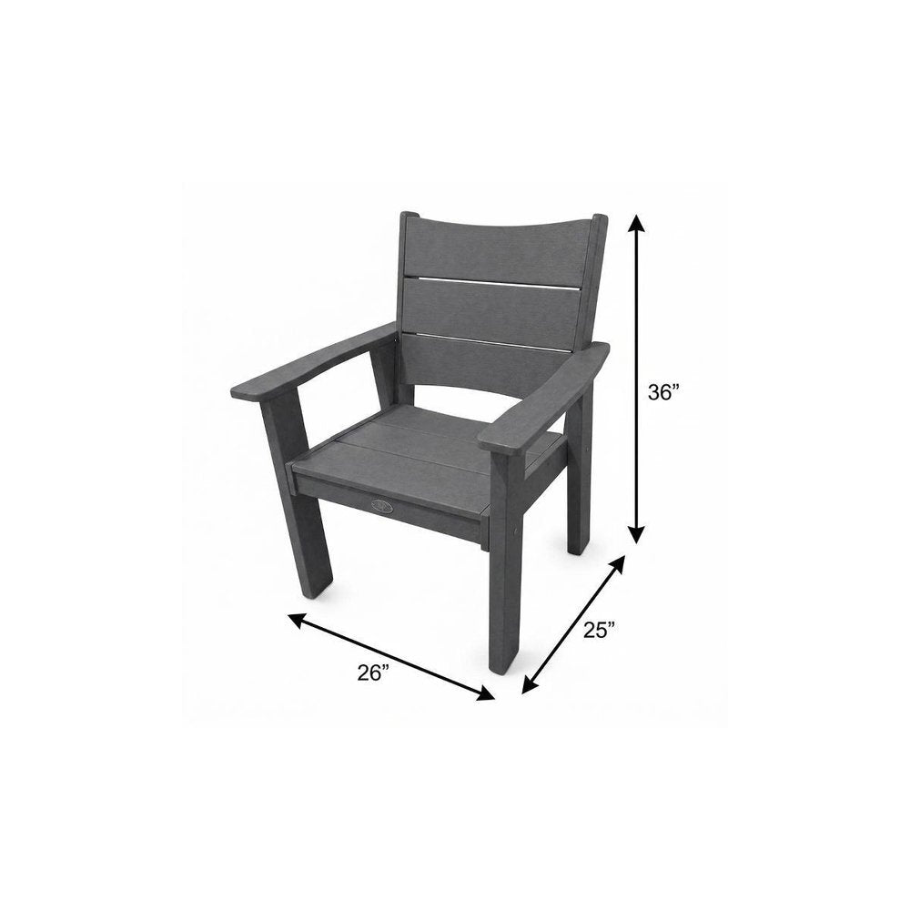 26" White Heavy Duty Plastic Outdoor Dining Chair