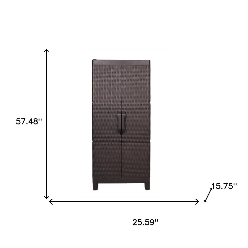26" Espresso Plastic Square Accent Cabinet With Two Doors