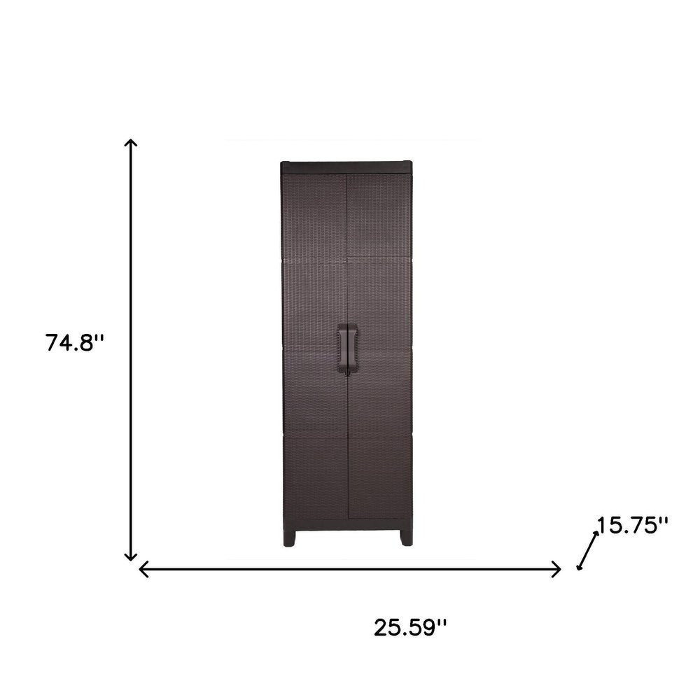 26" Espresso Plastic Square Accent Cabinet With Two Doors