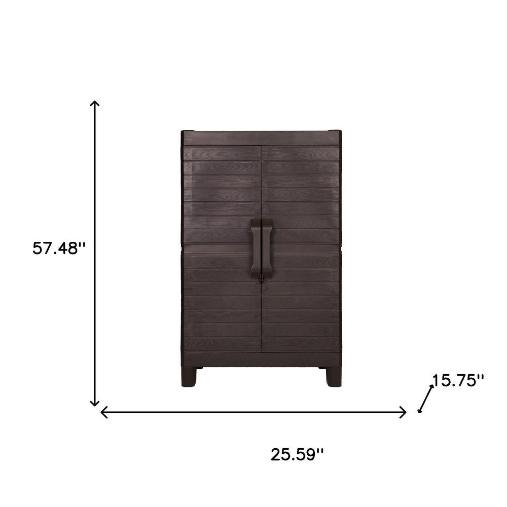 26" Espresso Plastic Square Accent Cabinet With Two Doors