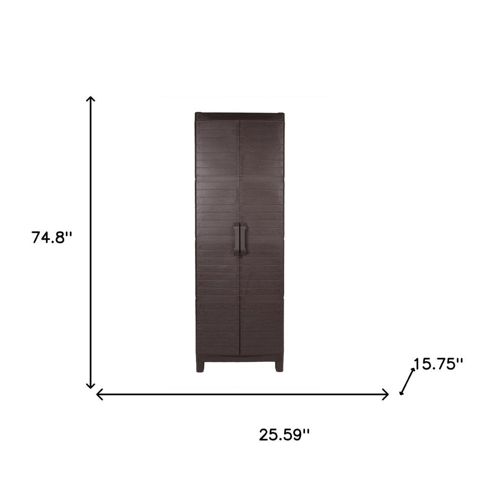 26" Espresso Plastic Square Accent Cabinet With Two Doors