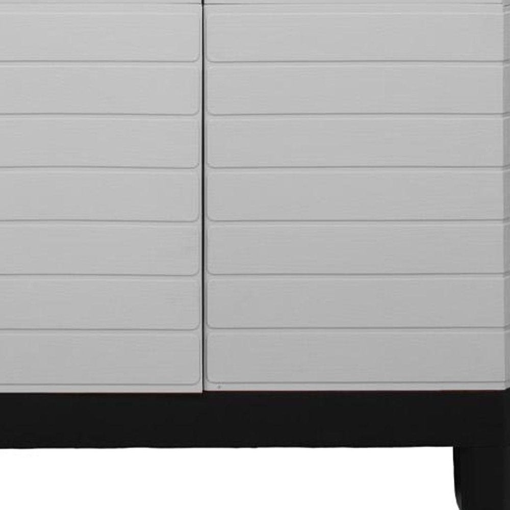 26" Gray Plastic Square Accent Cabinet With Two Doors