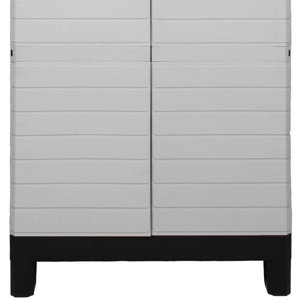 26" Gray Plastic Square Accent Cabinet With Two Doors
