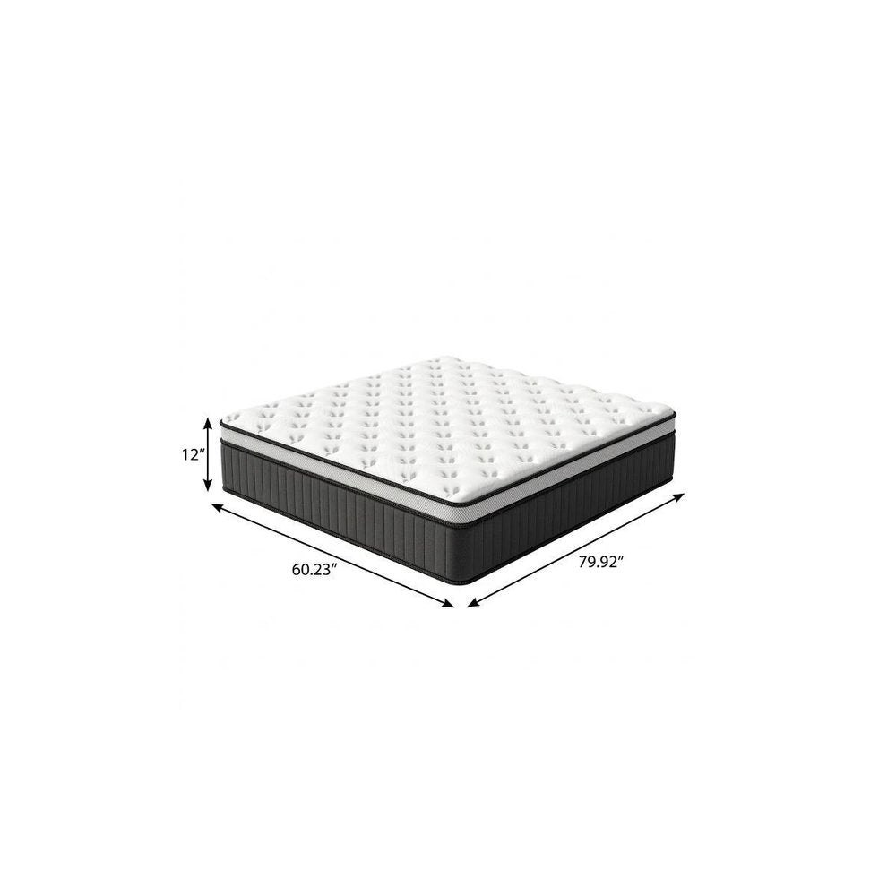 12" Queen Memory Foam Medium Euro Top Hybrid Mattress