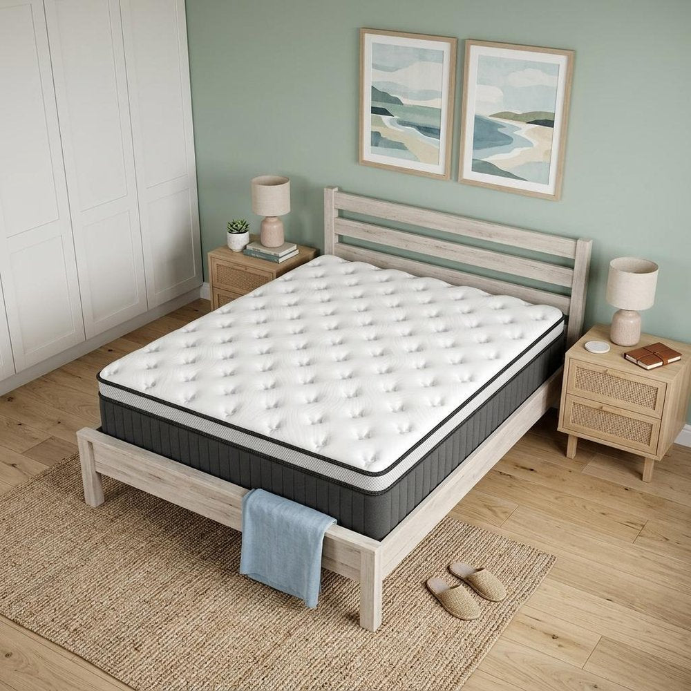 12" Queen Memory Foam Medium Euro Top Hybrid Mattress